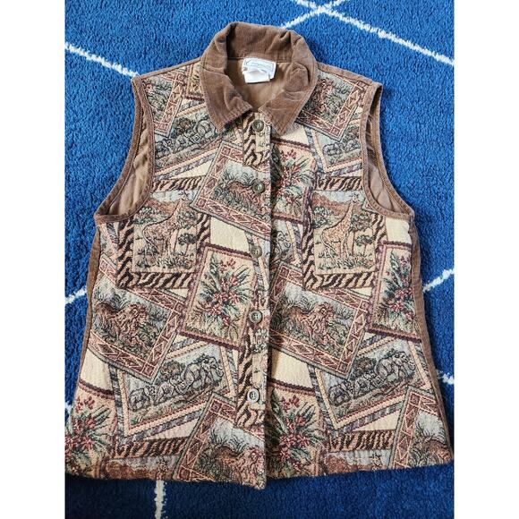 Company Collection Jackets & Blazers - Vintage Company Collection Petite Safari Women's Vest- Sm
